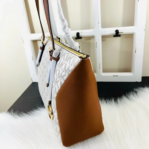 Michael Kors Coraline Large Logo and Leather Tote Bag - Picture 3 of 13